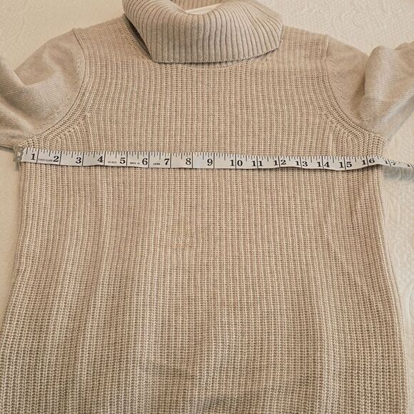 Banana Republic Filpucci Merino Wool Cashmere Blend Tan Turtle Neck Sweater xs - Picture 4 of 7